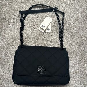 Tory Burch Willa Matte Black Shoulder Bag!